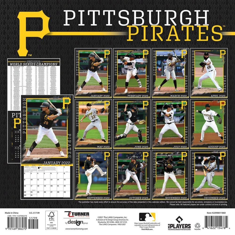 Pittsburgh Pirates Baseball Schedule 2022 Mlb Pittsburgh Pirates 2022 Wall Calendar - Calendars.com