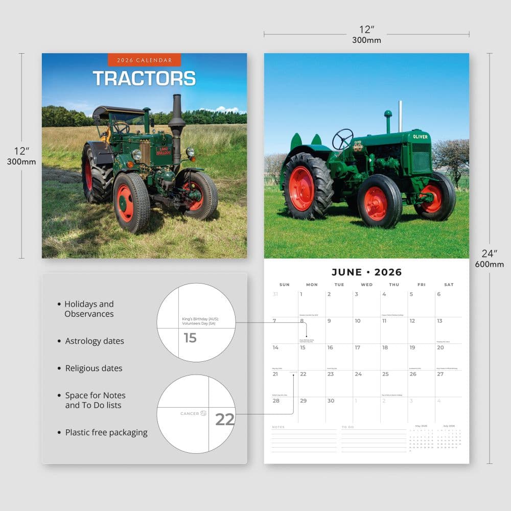Tractors 2026 Wall Calendar Fourth Alternate Image