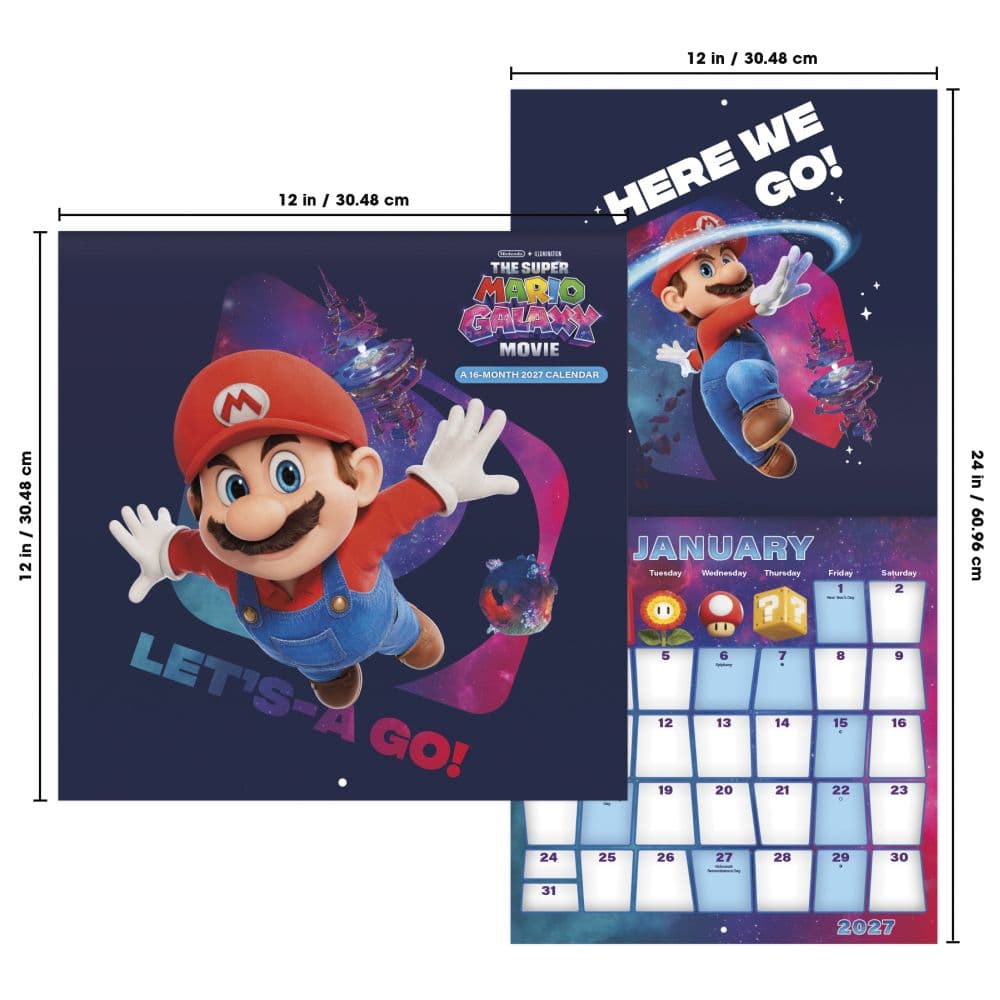 Super Mario Galaxy Movie 2027 Wall Calendar Sixth Alternate Image