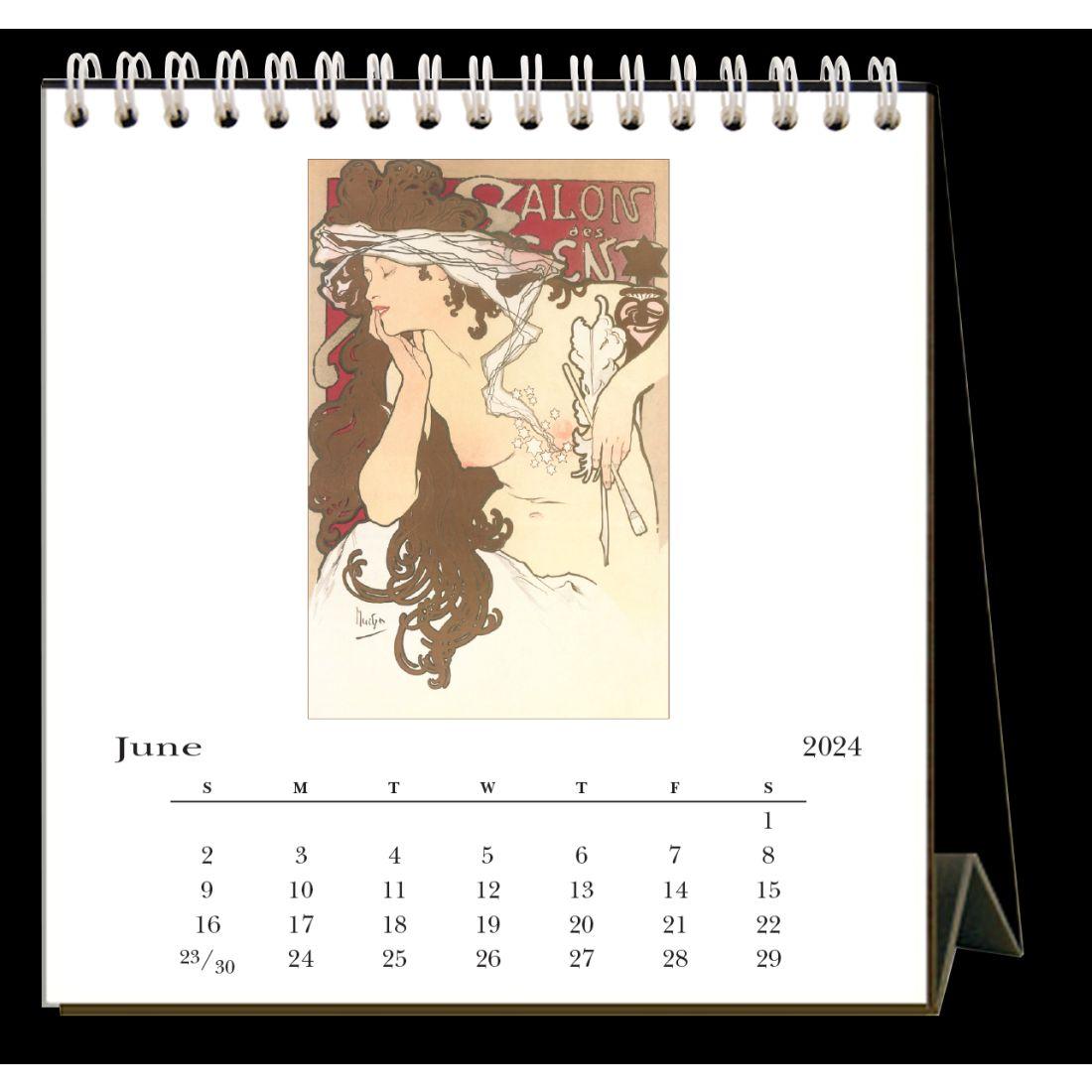 Art Nouveau 2024 Easel Desk Calendar