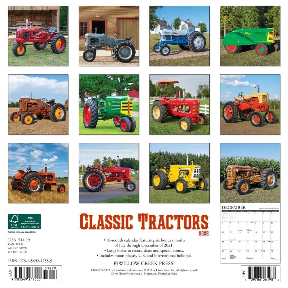 Tractors 2022 Wall Calendar - Calendars.com