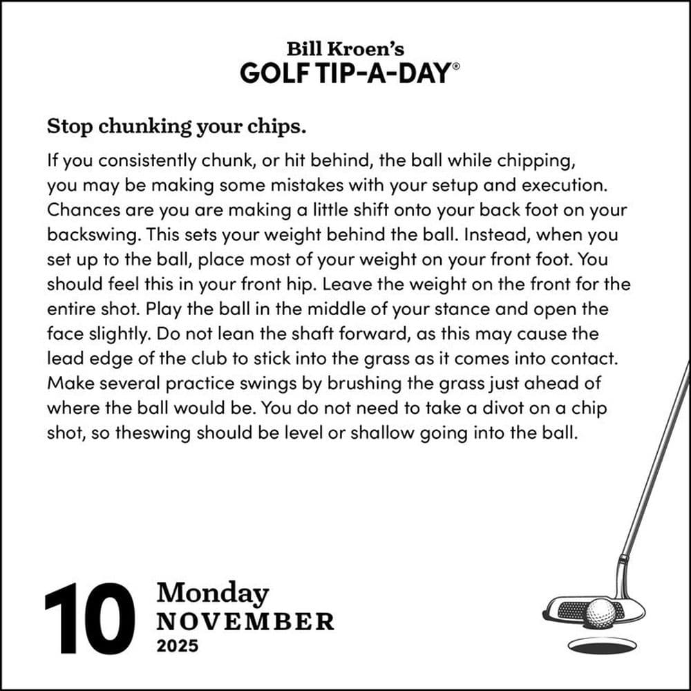 Golf Tip a Day 2025 Desk Calendar Alt4