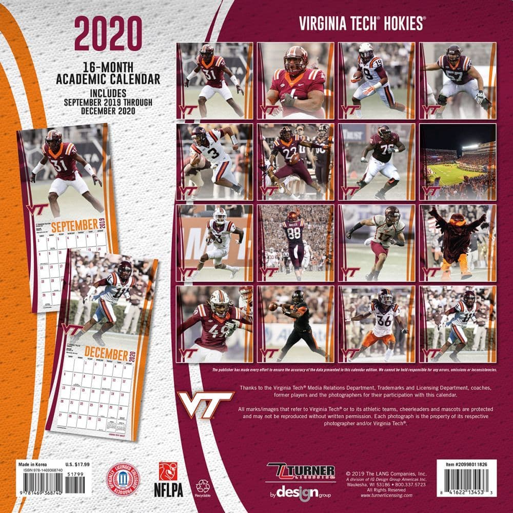 Virginia Tech Academic Calendar 2023 24 Virginia Tech Hokies Wall Calendar - Calendars.com