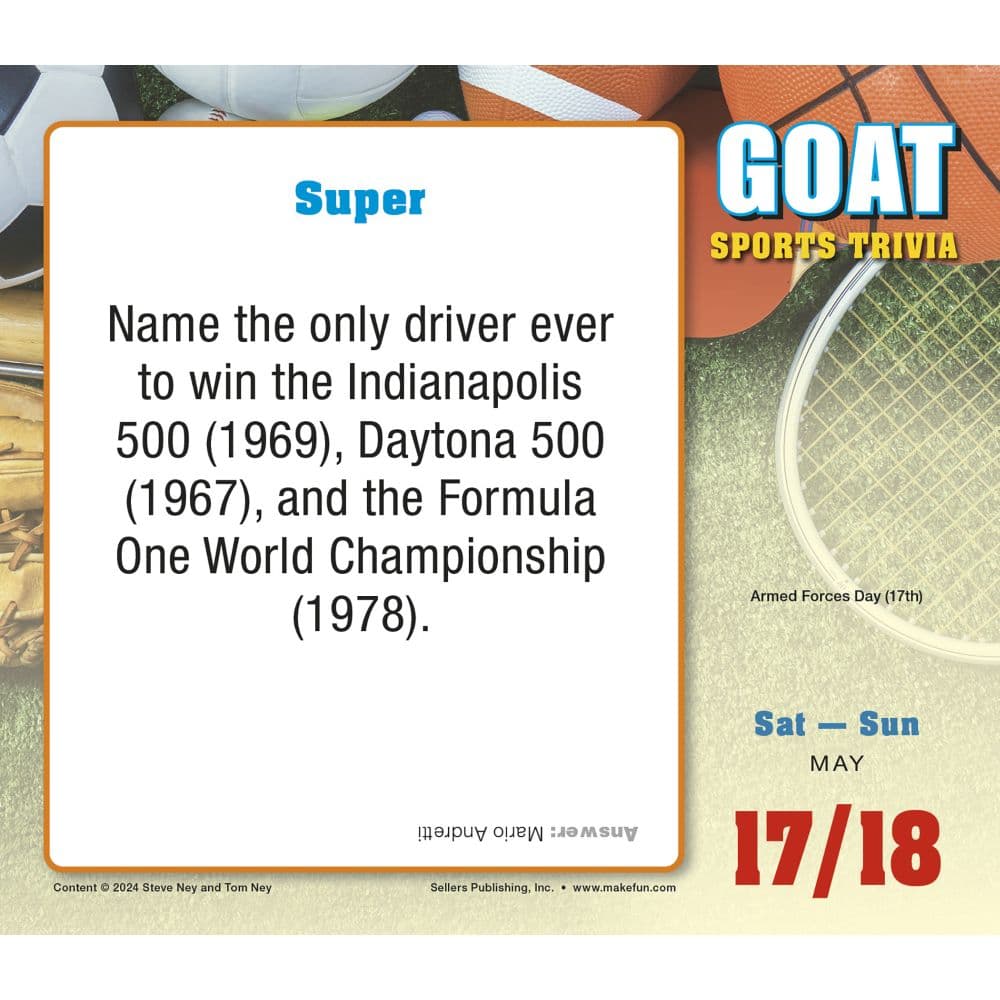 G.O.A.T. Sports Trivia 2025 Desk Calendar