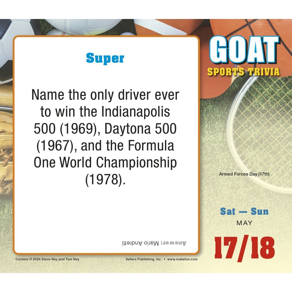 G.O.A.T. Sports Trivia 2025 Desk Calendar Third Alternate Image width=&quot;1000&quot; height=&quot;1000&quot;