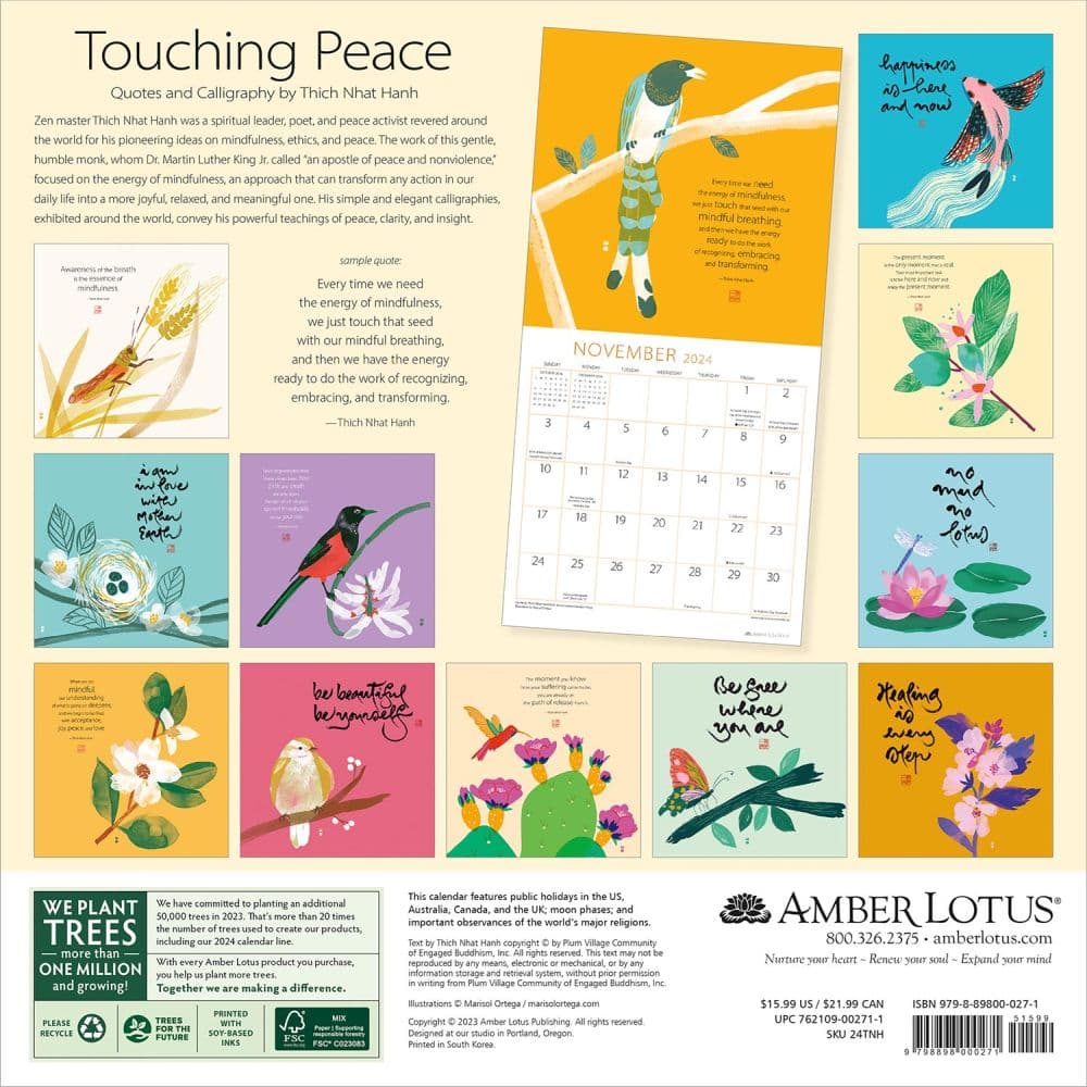 Thich Nhat Hanh 2024 Wall Calendar