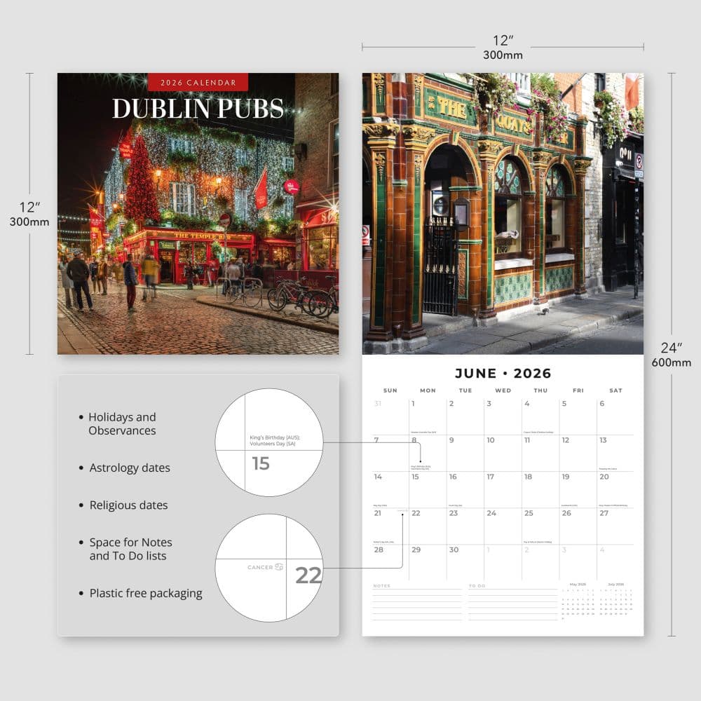 Dublin Pubs 2026 Wall Calendar Fourth Alternate Image