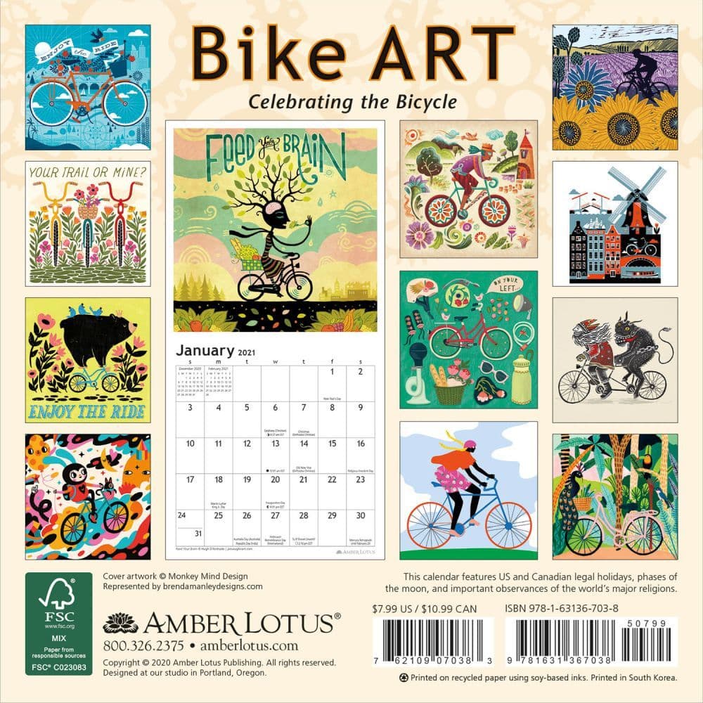 Bike Art Mini Wall Calendar Calendars Com