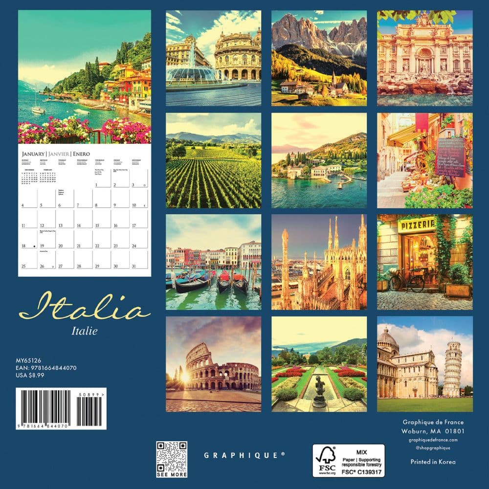 Italia 2026 Mini Wall Calendar First Alternate Image