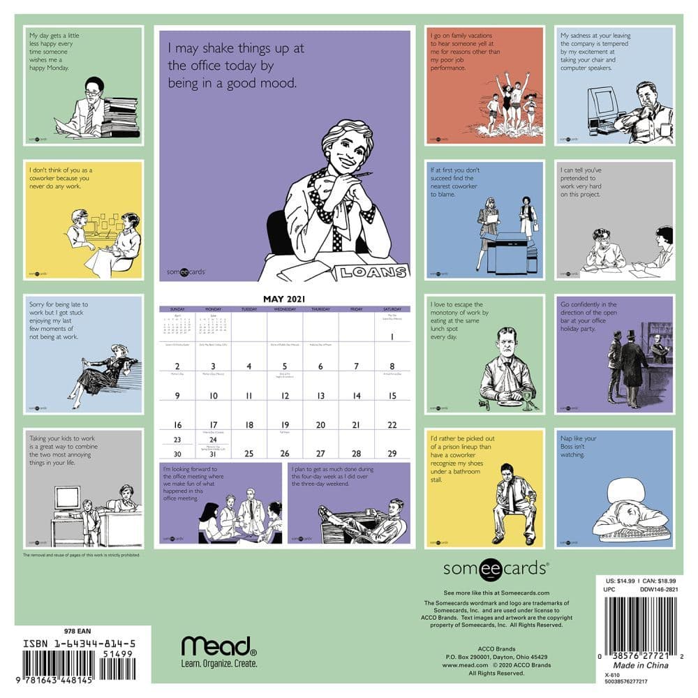 Someecards Office 2019 Wall Calendar More Humor By Acco Brands