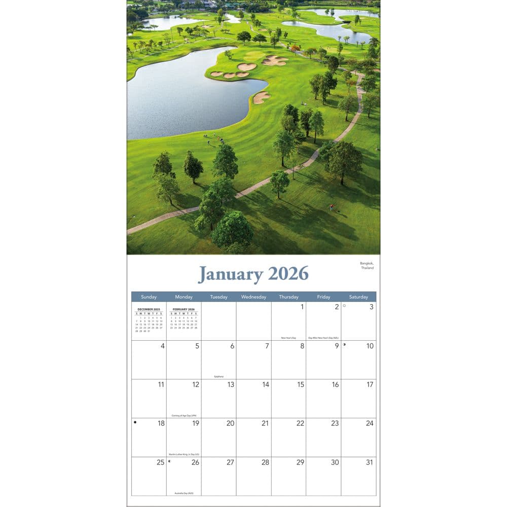 Golf Courses Photo 2026 Wall Calendar_ALT3