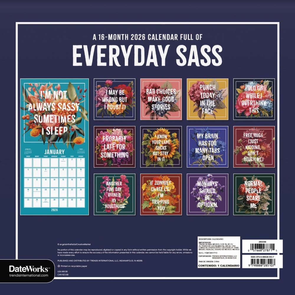 Everyday Sassy 2026 Wall Calendar First Alternate Image
