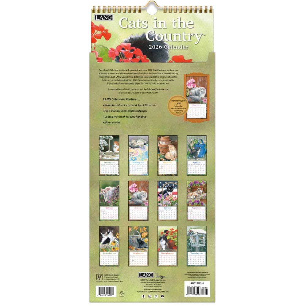 Cats In The Country 2026 Vertical Wall Calendar_ALT3