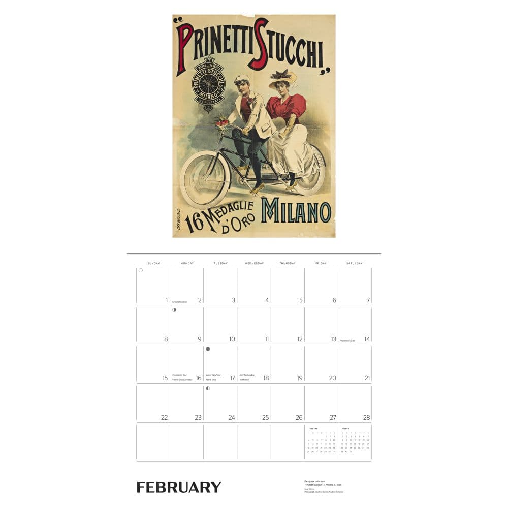 Bicycles Vintage Posters 2026 Wall Calendar Third Alternate Image