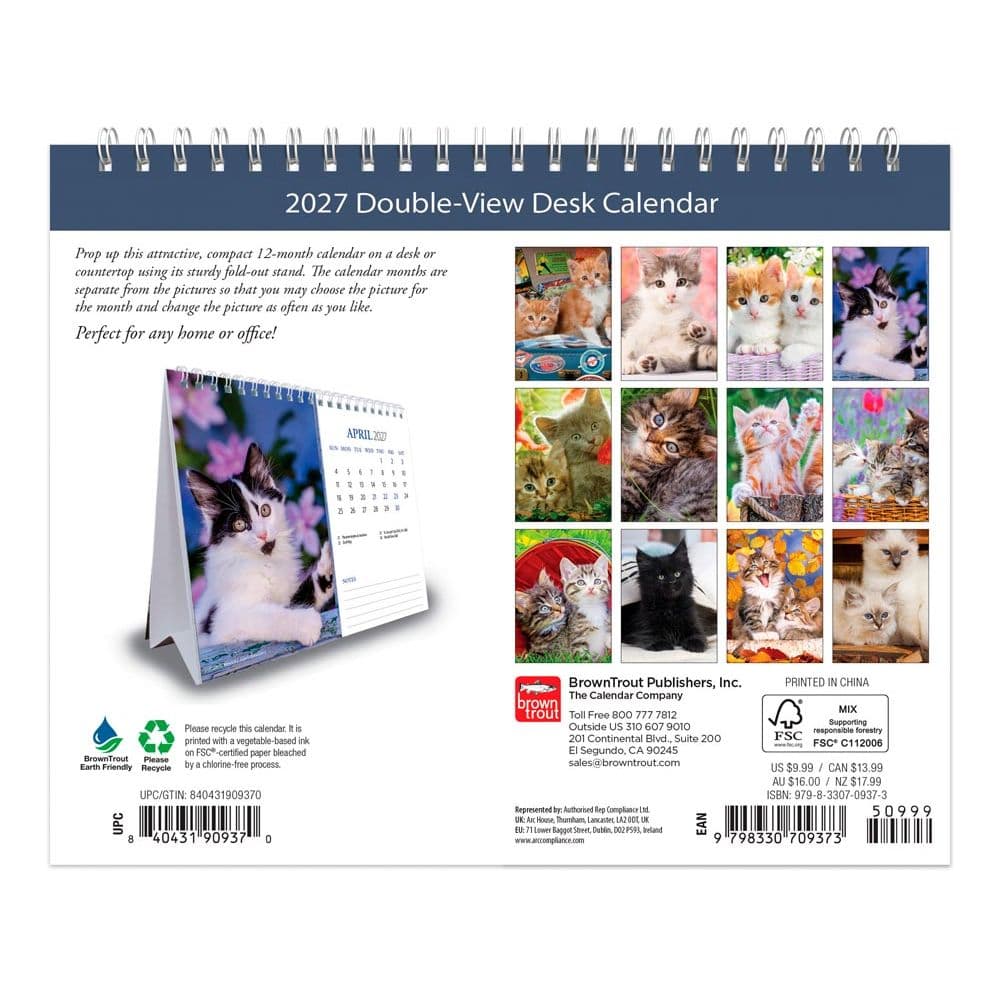 Kittens 2027 Double View Easel Desk Calendar First Alternate Image