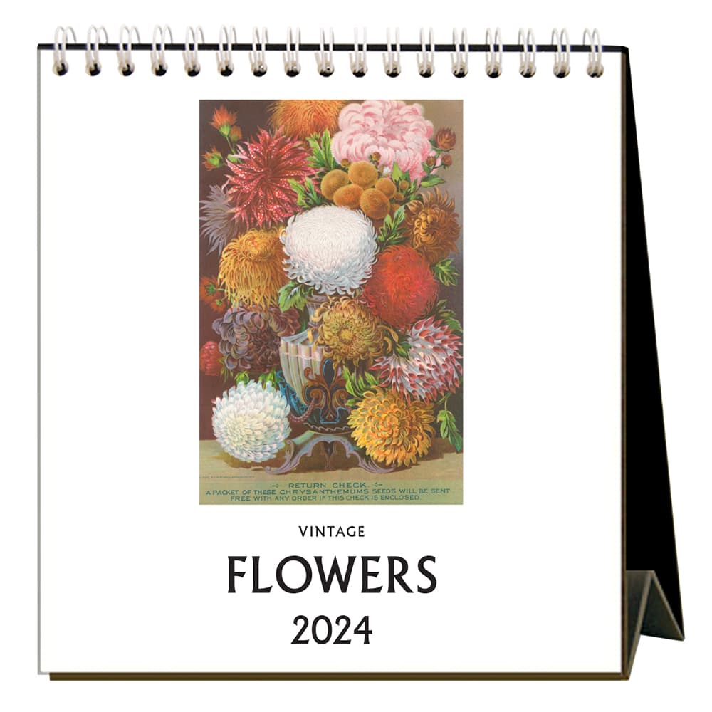 Flowers Nostalgic 2024 Easel Desk Calendar Main Product Image width=&quot;1000&quot; height=&quot;1000&quot;