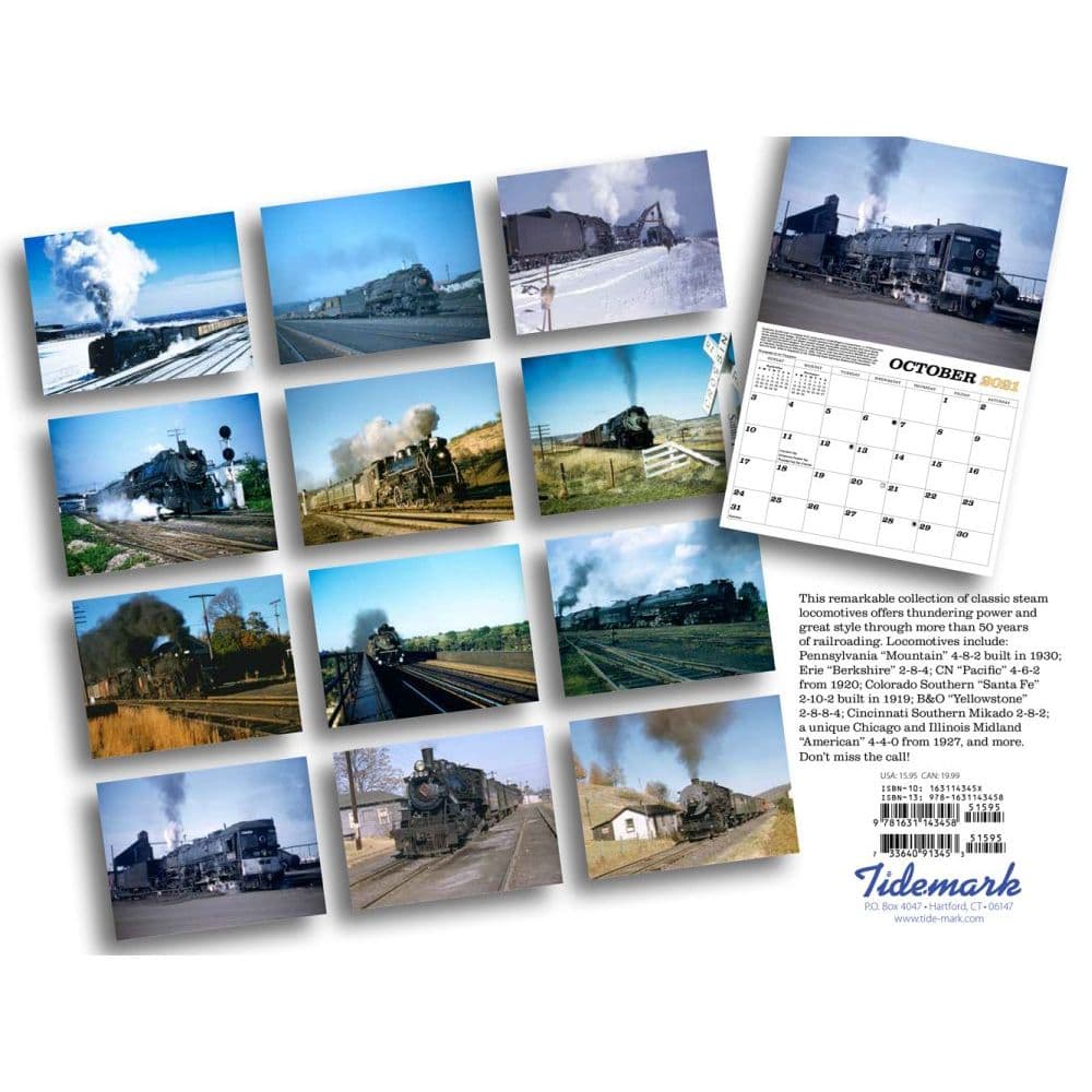 Trains Steam Remarkable Wall Calendar