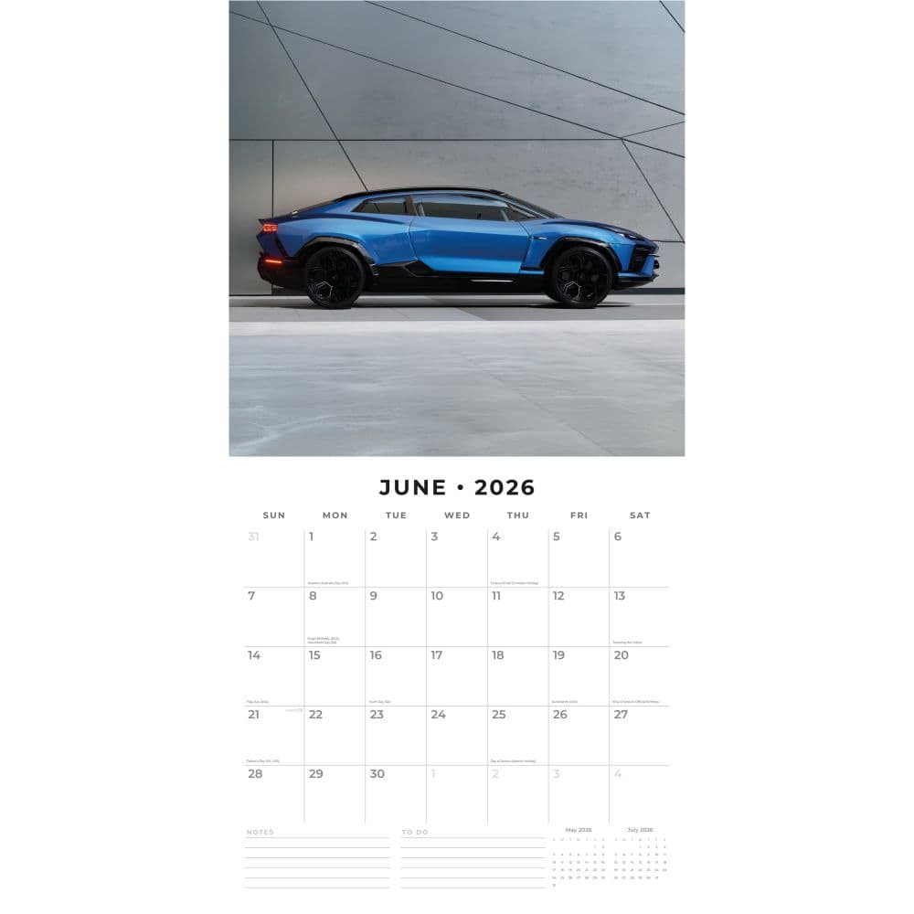 Lamborghini 2026 Wall Calendar Second Alternate Image