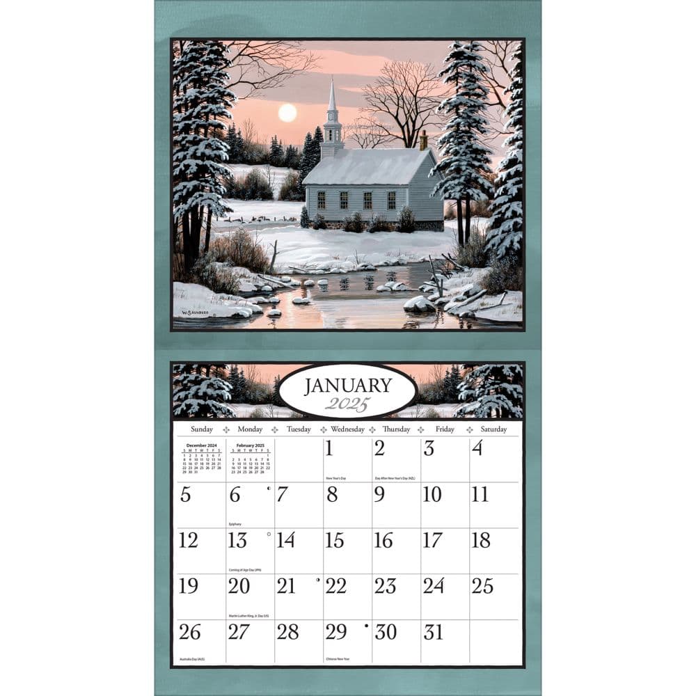 Country Churches 2025 Wall Calendar by Bill Saunders_ALT2