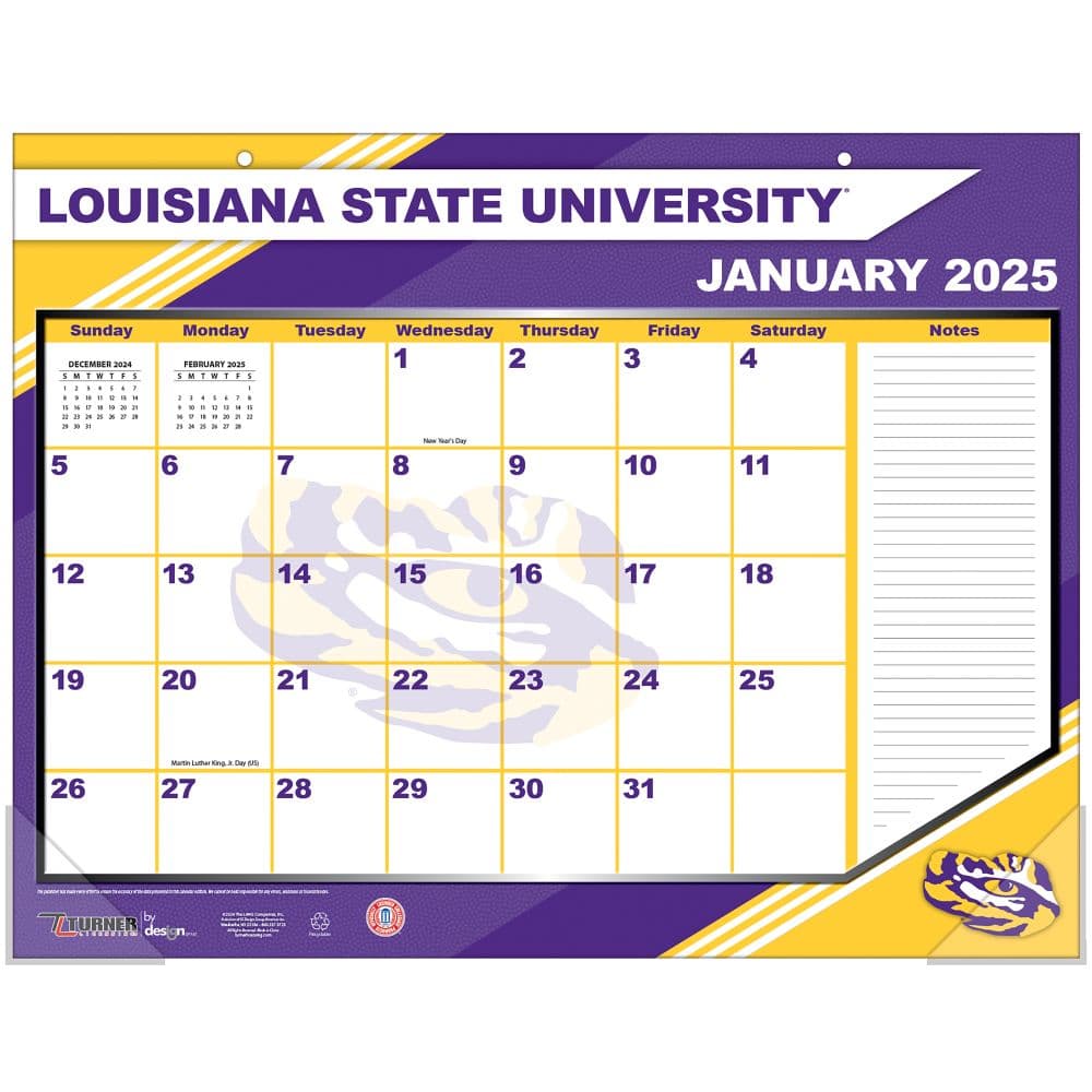 COL LSU Tigers 2025 Desk Pad First Alternate