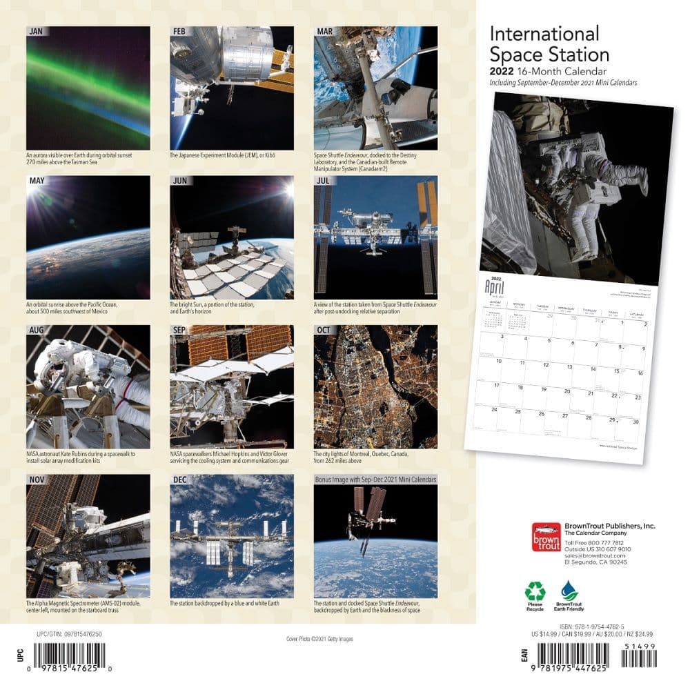 2022 NASA The Space Exploration Wall Calendar Kalender 30 x 30 cm 