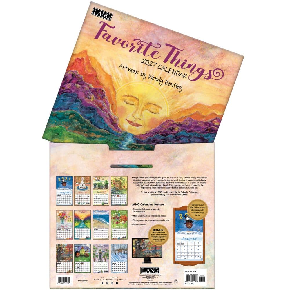 Favorite Things 2027 Wall Calendar by Wendy Bentley First Alternate Image