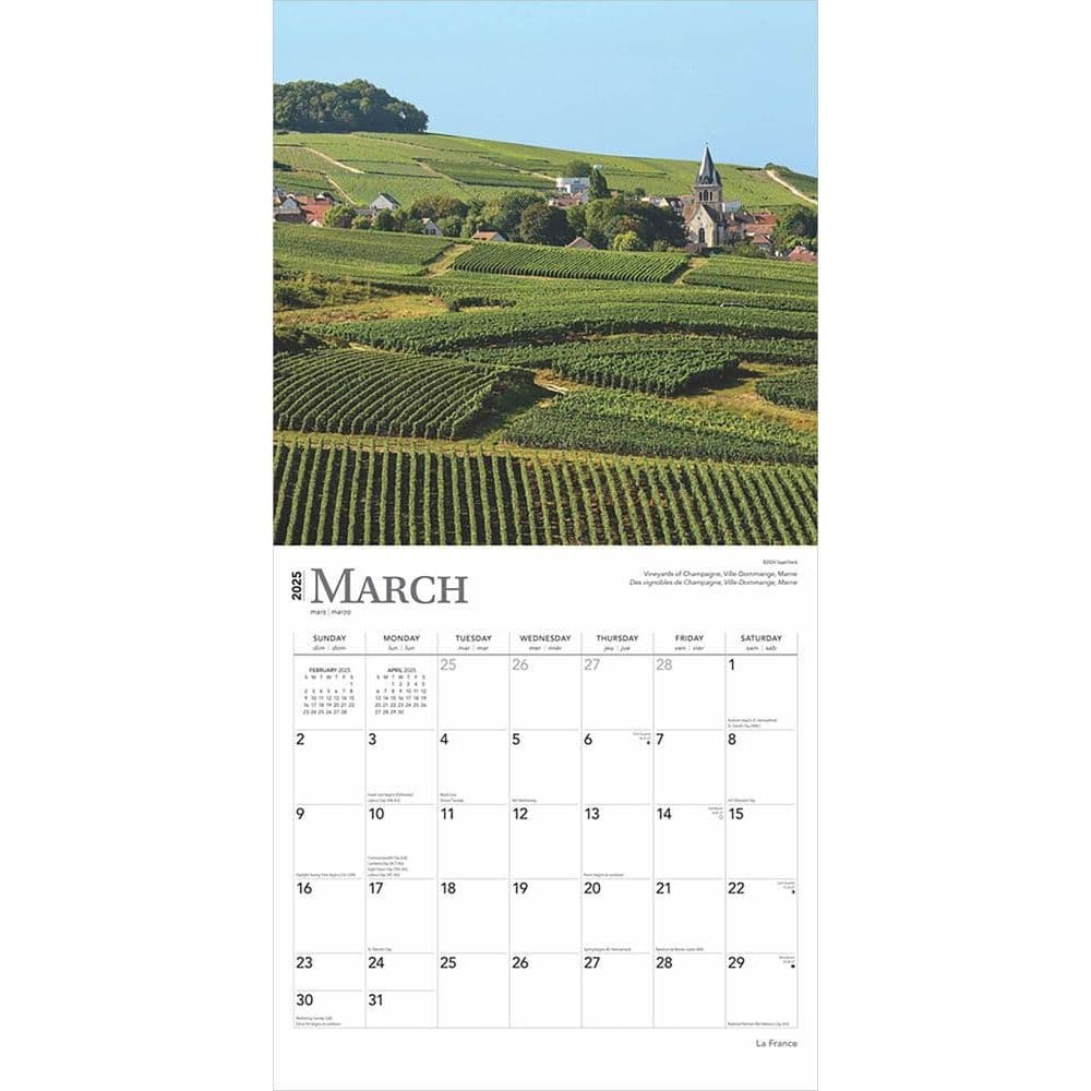 France La France- English French 2025 Wall Calendar Second Alternate Image