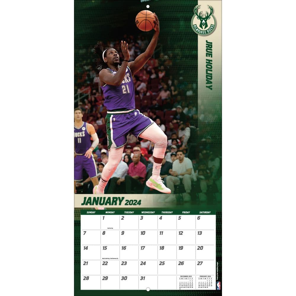 Milwaukee Bucks 2024 Wall Calendar