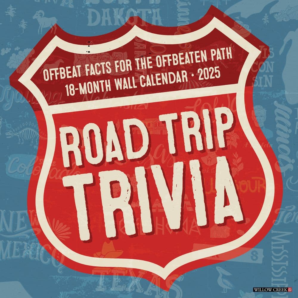 Road Trip Trivia 2025 Wall Calendar