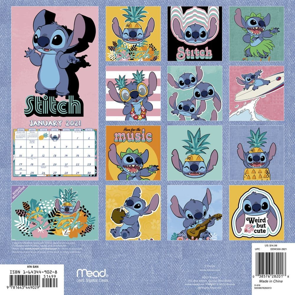 Stitch Disney Wall Calendar