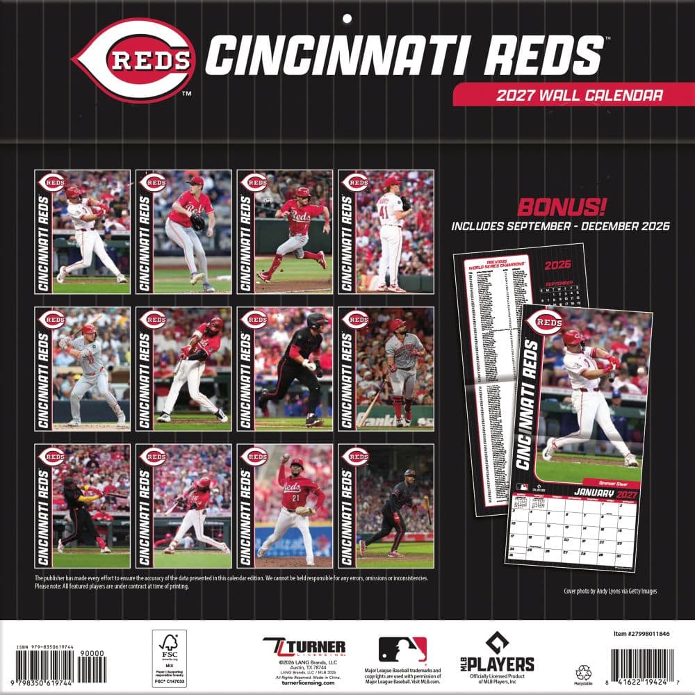 MLB Cincinnati Reds 2027 Wall Calendar First Alternate Image
