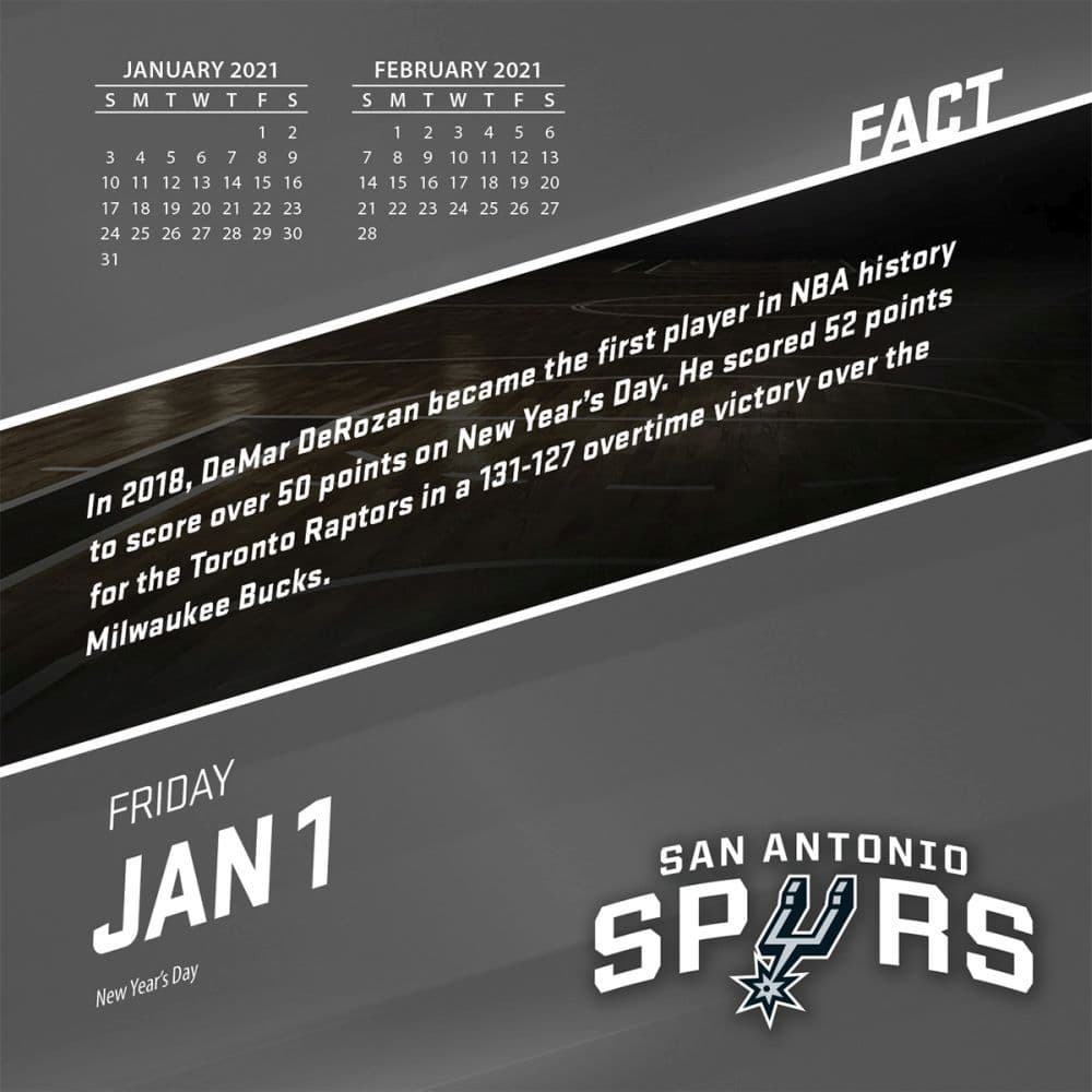 San Antonio Spurs Desk Calendar