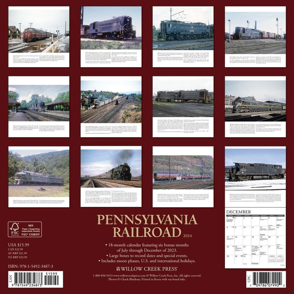 Pennsylvania Railroad 2024 Wall Calendar