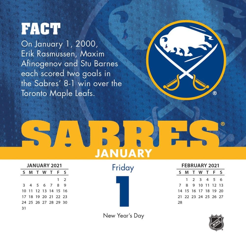 Buffalo Sabres Desk Calendar - Calendars.com