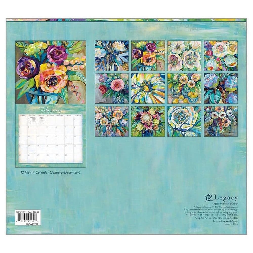Joy In Bloom 2025 Wall Calendar