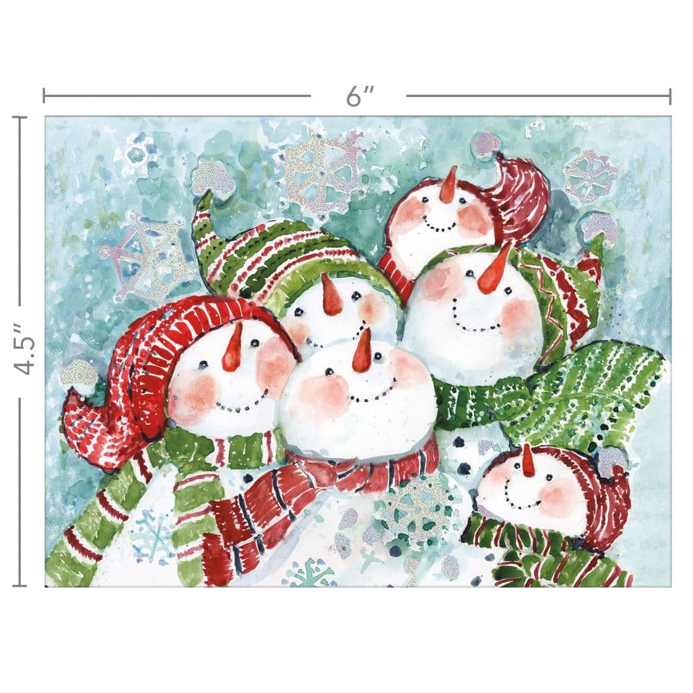 Snowman Gathering Classic Christmas Cards Alt4