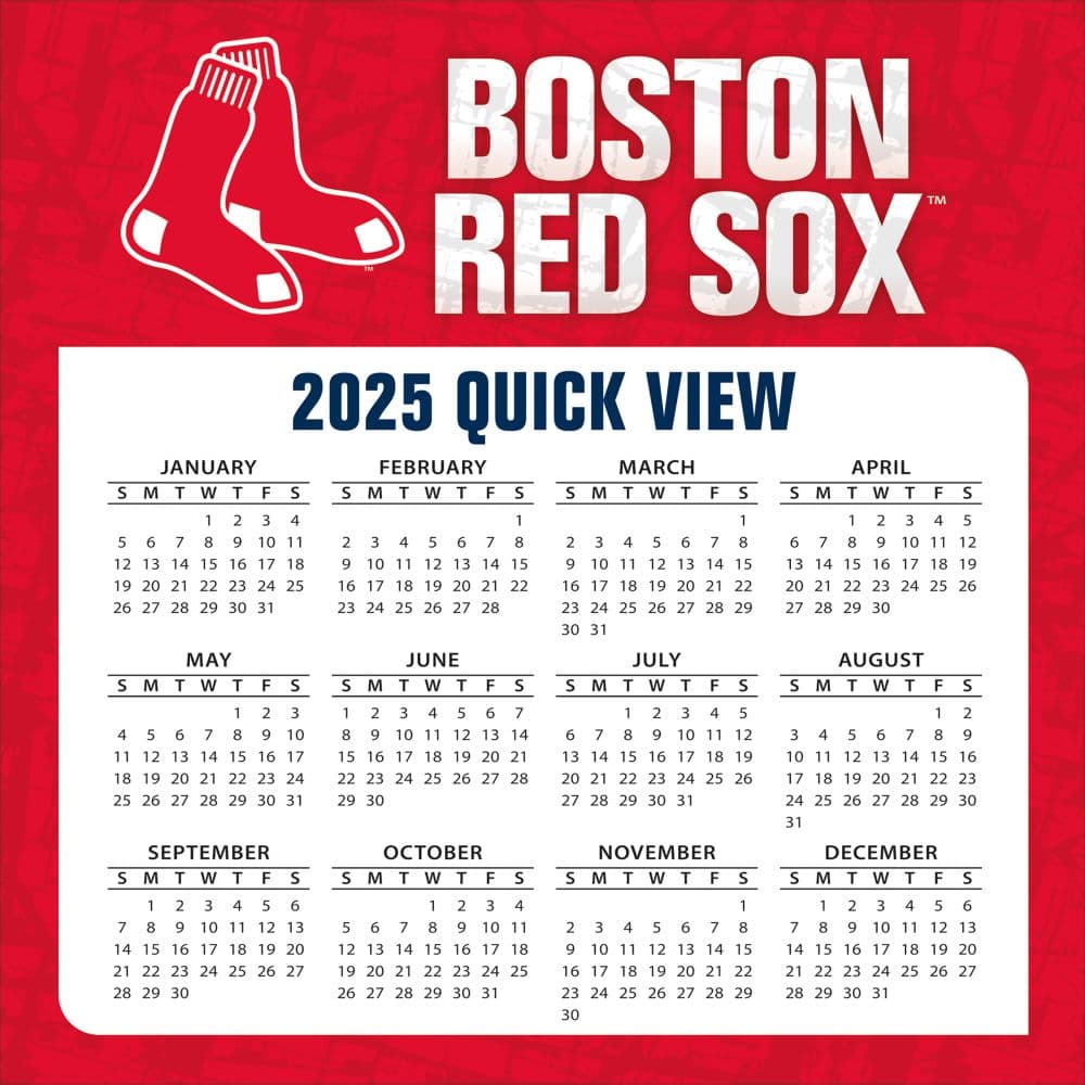 MLB Boston Red Sox 2025 Desk Calendar Third Alternate Image