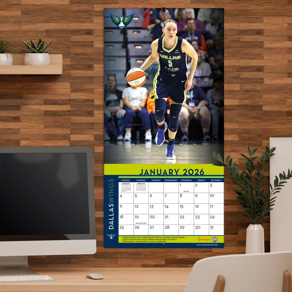 WNBA Dassas Wings Paige Bueckers 2026 Wall Calendar Fourth Alternate Image