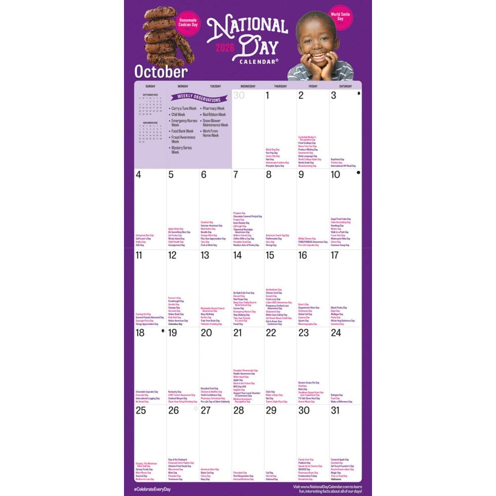 National Day 2026 Wall Calendar Fourth Alternate Image