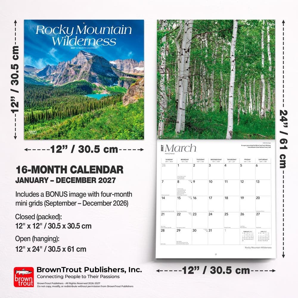 Rocky Mountain Wilderness 2027 Wall Calendar Sixth Alternate Image