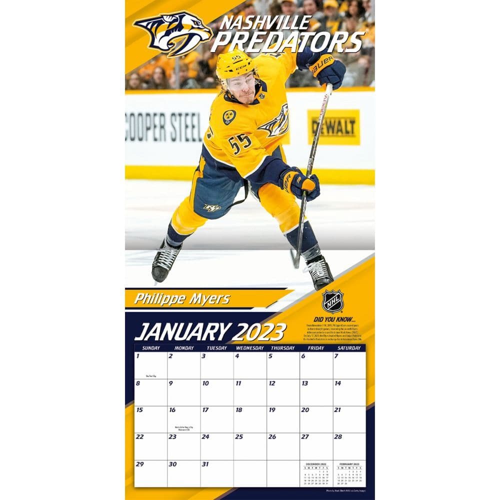 Nashville Calendar 2023 Nhl Nashville Predators 2023 Wall Calendar - Calendars.com