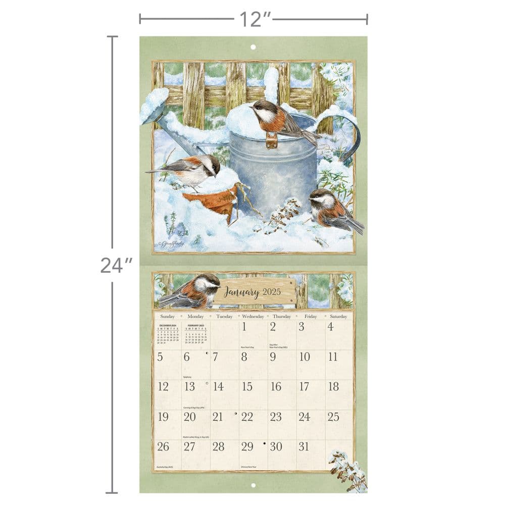 Garden Birds by Jane Shasky 2025 Wall Calendar