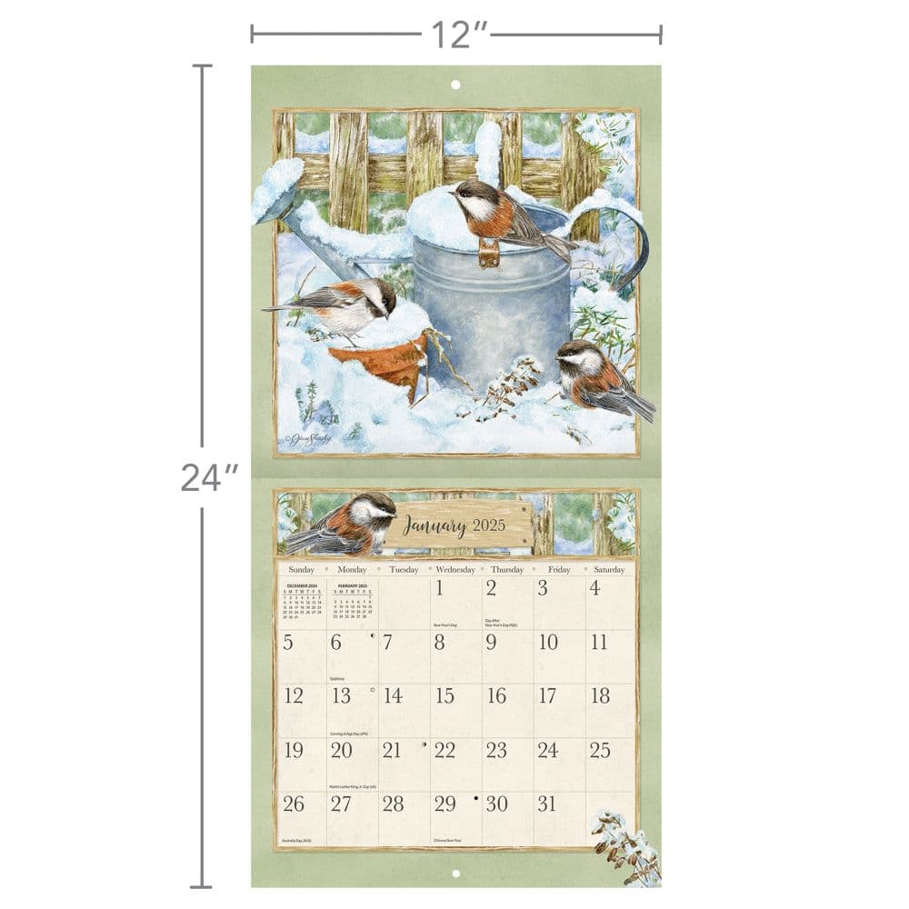 Garden Birds by Jane Shasky 2025 Wall Calendar Fourth Alternate Image width="1000" height="1000"