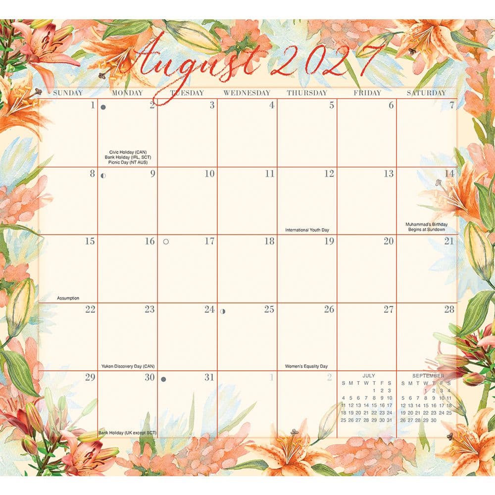 Floral Jumbo Magic Grip 2027 Wall Calendar Third Alternate Image