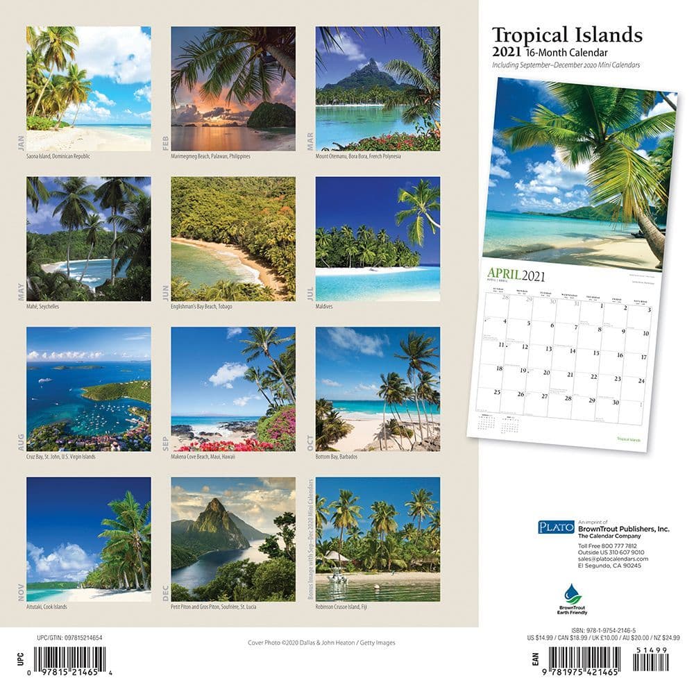 Tropical Islands Wall Calendar