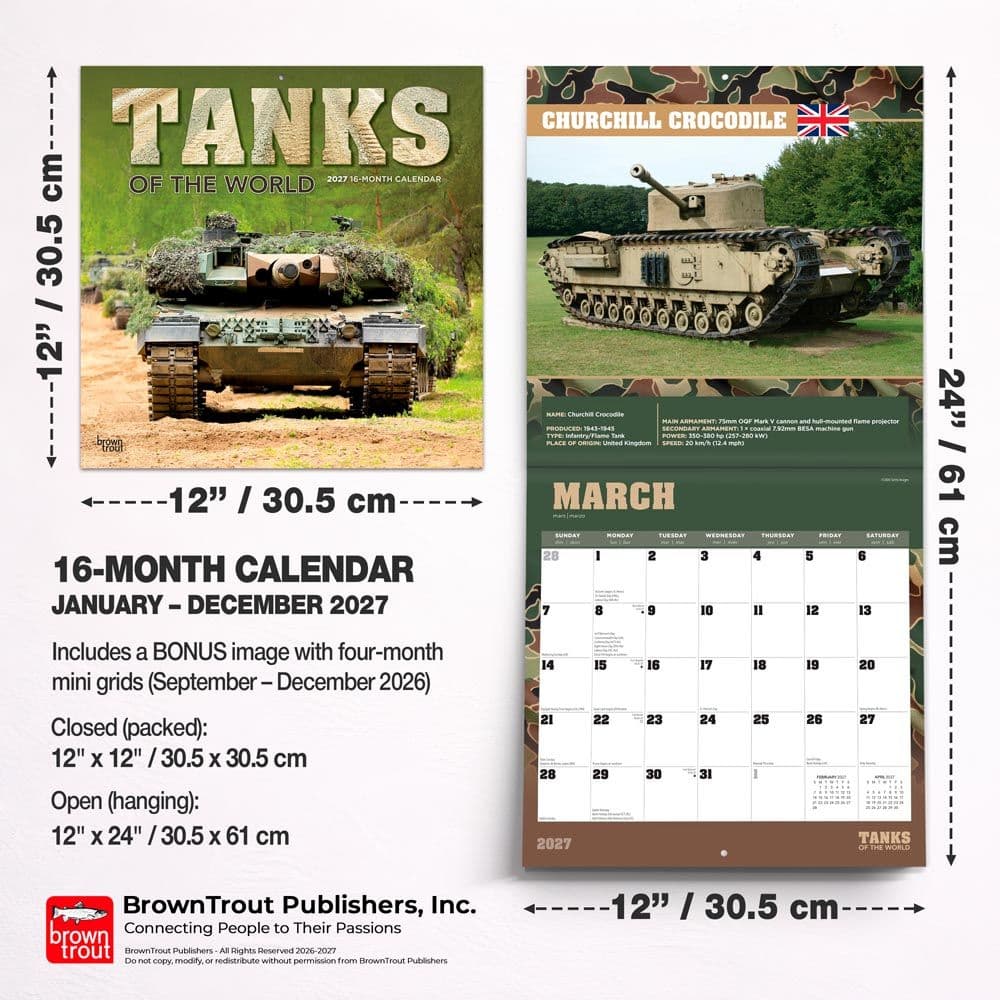 Tanks Of The World 2027 Wall Calendar Sixth Alternate Image