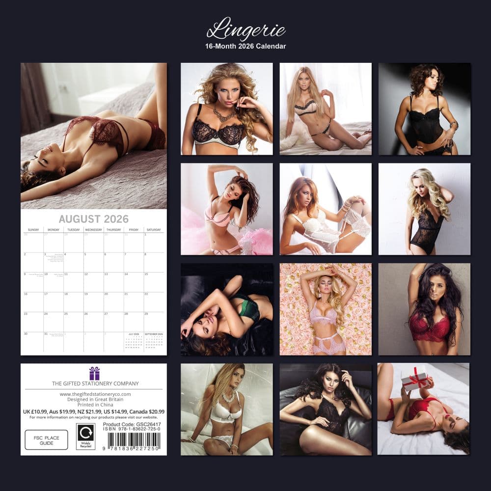 Lingerie 2026 Wall Calendar First Alternate Image