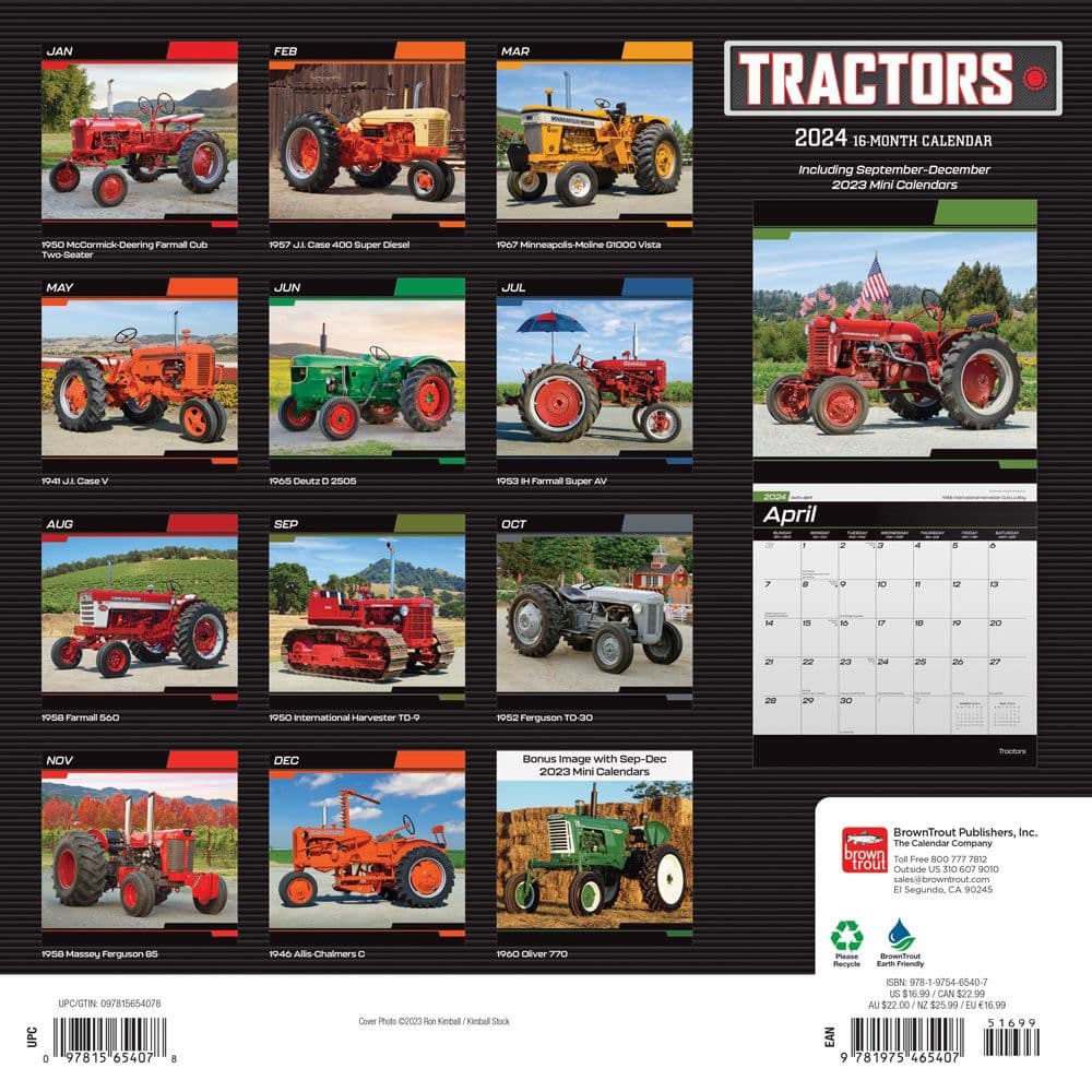 Tractors 2024 Wall Calendar