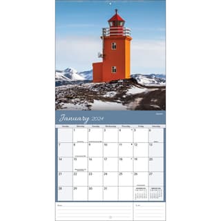 Calendario da Parete 2024 - 16 x 49 Cm: Lighthouses of the world