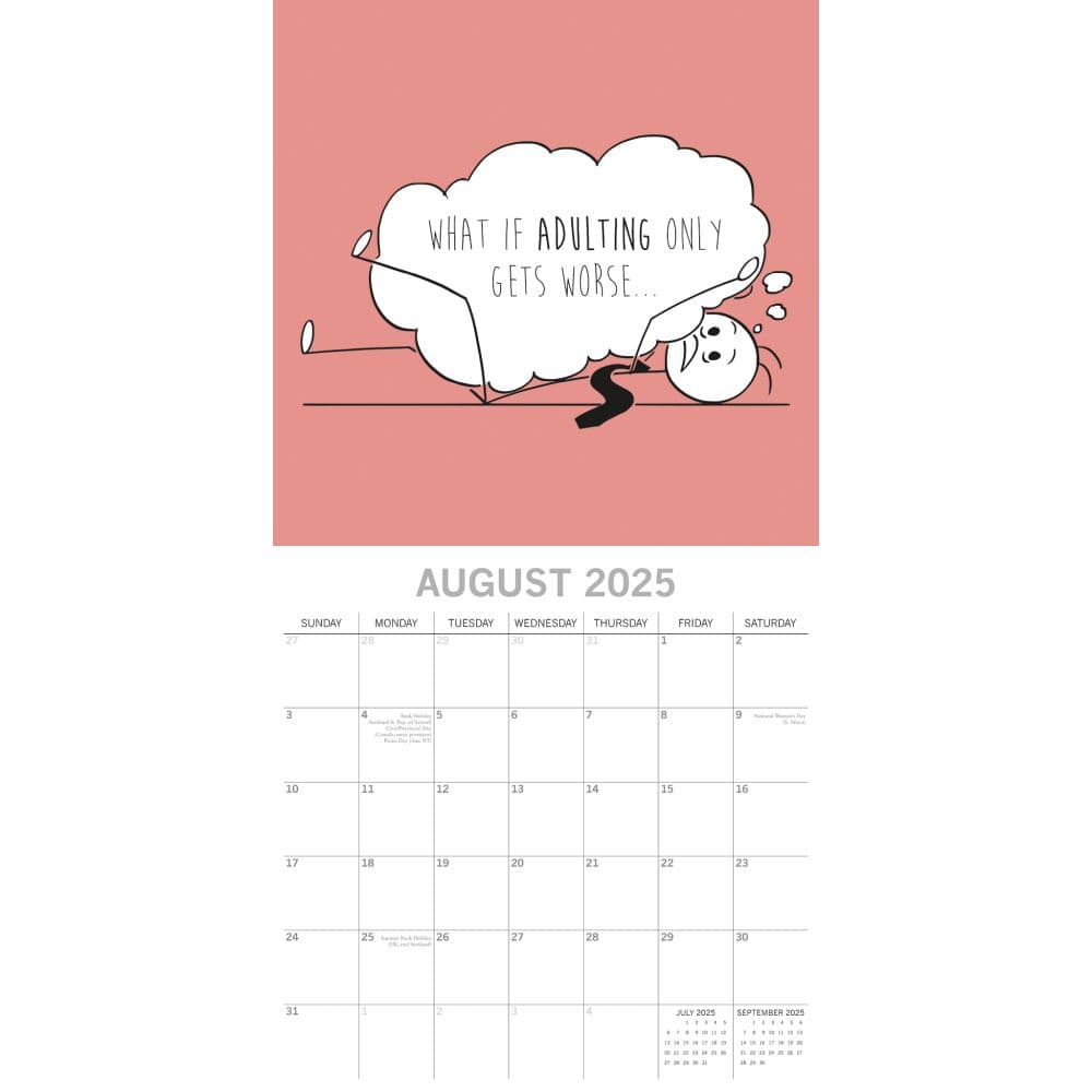 Reality of Adulting 2025 Wall Calendar